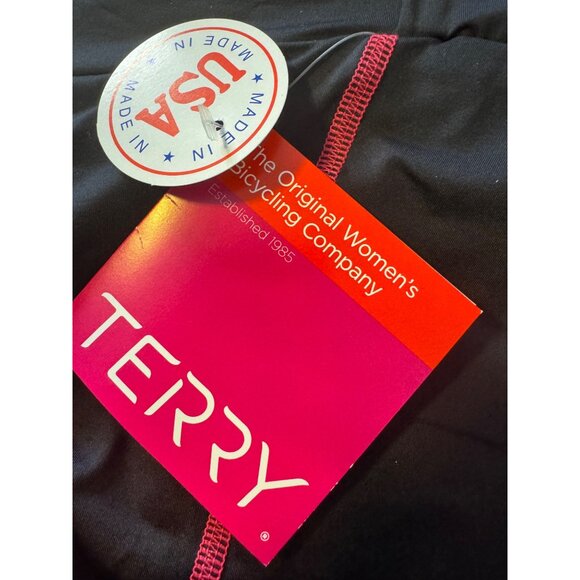 Terry Bella Short Cycling Size Large 5" Inseam Padded Bike NWT $144 Black Pink - Picture 5 of 11